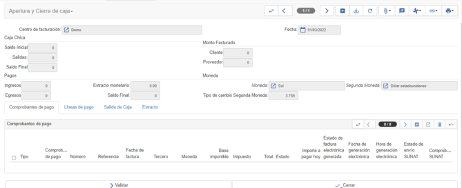 Tryton ERP - Gestión de caja